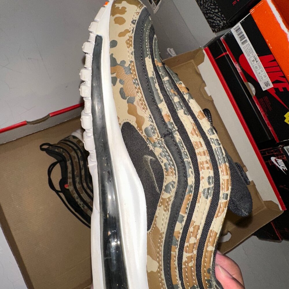 PREOWNED Nike Air Max 97 Premium QS Country Camo Germany US Size 6 AJ2614 204 - Picture 7 of 10